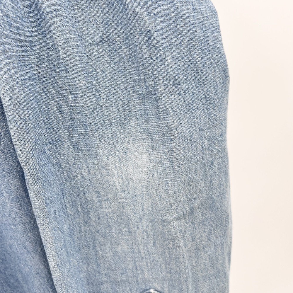 TOMMY HILFIGER Men's Sz L Vintage Lightweight Denim Long-Sleeve Button-Up Shirt - Picture 5 of 7